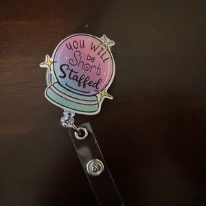 Crystal Ball Badge Reel - Pastel Pink & Teal